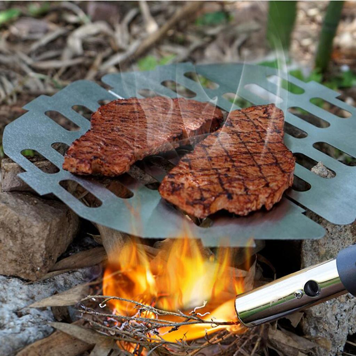 Portable Stovetop Grill Net Mini Foldable Furnace Grill Rack Barbecue Toast Baking Holder Heating Bracket Outdoor BBQ Cooking Tools