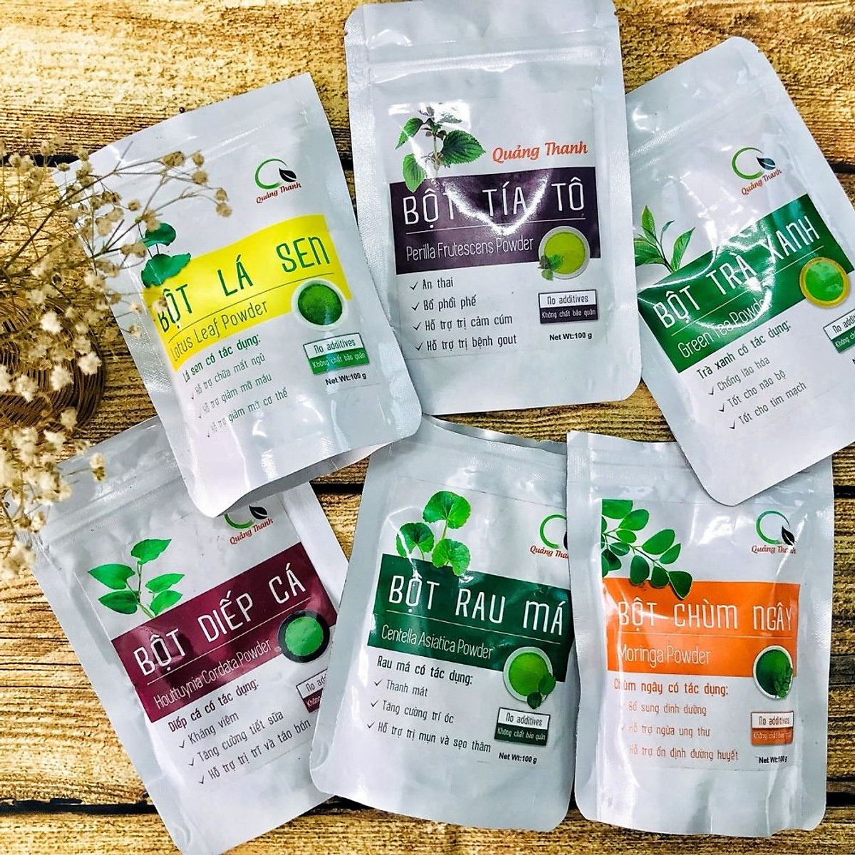 Bột Rau Má Quảng Thanh gói 100g sạch, an toàn, nói không với phẩm màu và phụ gia độc hại