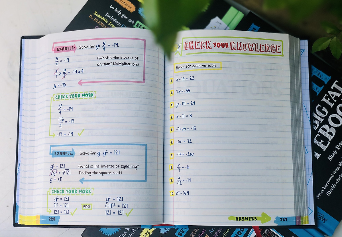 Sách Everything You Need To Ace Maths And Science Big Fat Notebooks ( Combo 2 Cuốn Sổ Tay Toán Học Và Sổ Tay Khoa Học Bản Tiếng Anh ) - Tổng Hợp Kiến Thức Toán Học Và Khoa Học Từ Lớp 4 Đến Lớp 9 - Á Châu Books, Bìa Cứng, In Màu