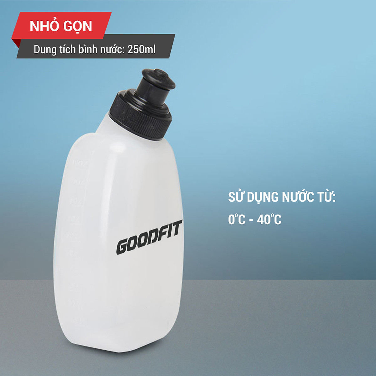 Bình nước cứng thể thao, chạy bộ GoodFit dung tích 250ml GF03RA