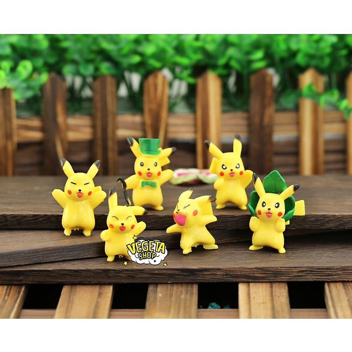 Mô hình Pikachu - Trọn bộ 6 mô hình Pikachu cây lá cực dễ thương ...