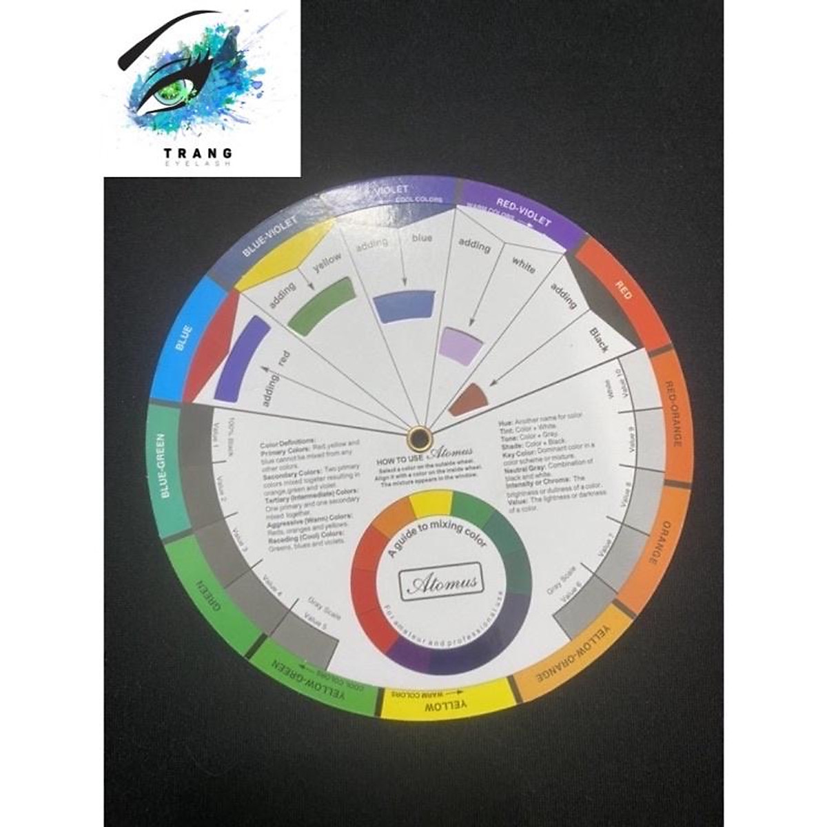 Bánh Xe Màu Sắc/Color Wheel Ứng Dụng Phun Xăm, Hội Hoạ, Thiết Kế - 1 Bánh Xe Màu 23Cm | Lông Mi Trang Eyelash | Tiki