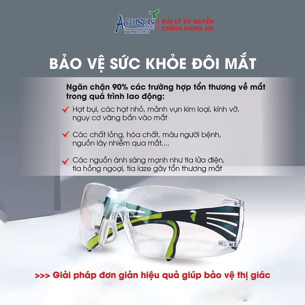 Kính bảo hộ lao động, kính chống bụi, chống đọng sương, chống trầy xước cao cấp 3M SF401AF - Xuất xứ Đài Loan