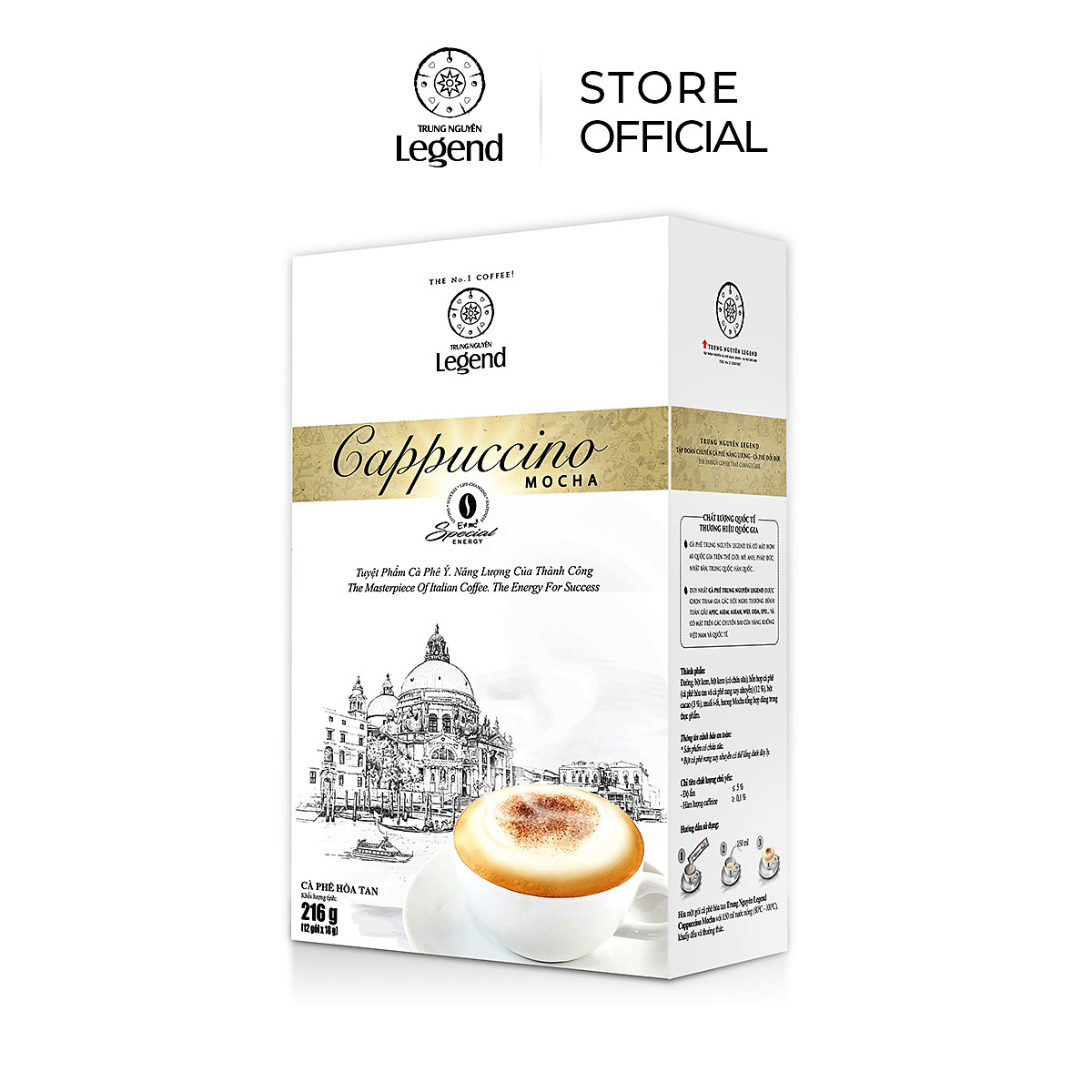 Cà phê Cappuccino Mocha Trung Nguyên Legend - Hòa tan - Hộp 12 gói