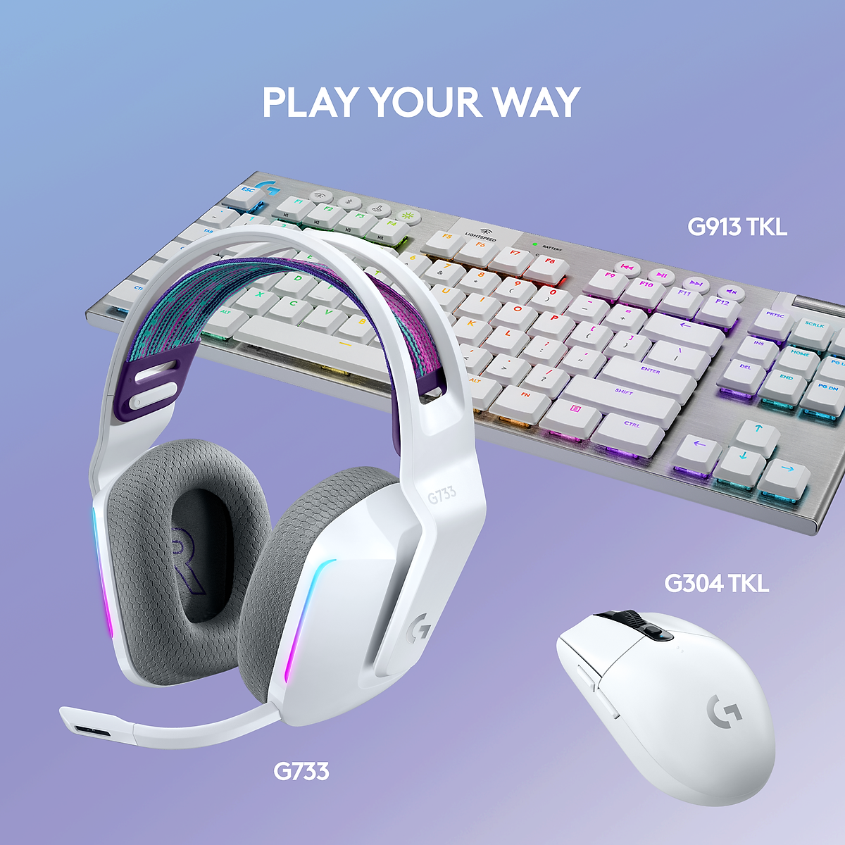 Tai nghe Gaming Logitech G733 LIGHTSPEED Wireless 7.1 RGB - Hàng Chính Hãng