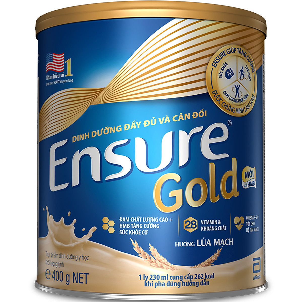 Thực phẩm dinh dưỡng y học: Ensure Gold hương Lúa mạch 400g