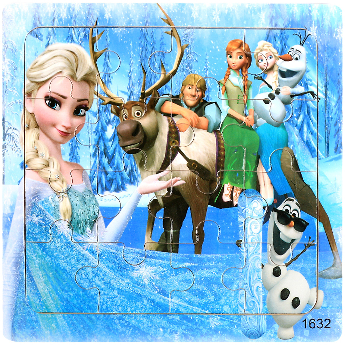 Ghép hình gỗ 16 mảnh - Combo 5 tranh bộ Elsa - Tranh ghép