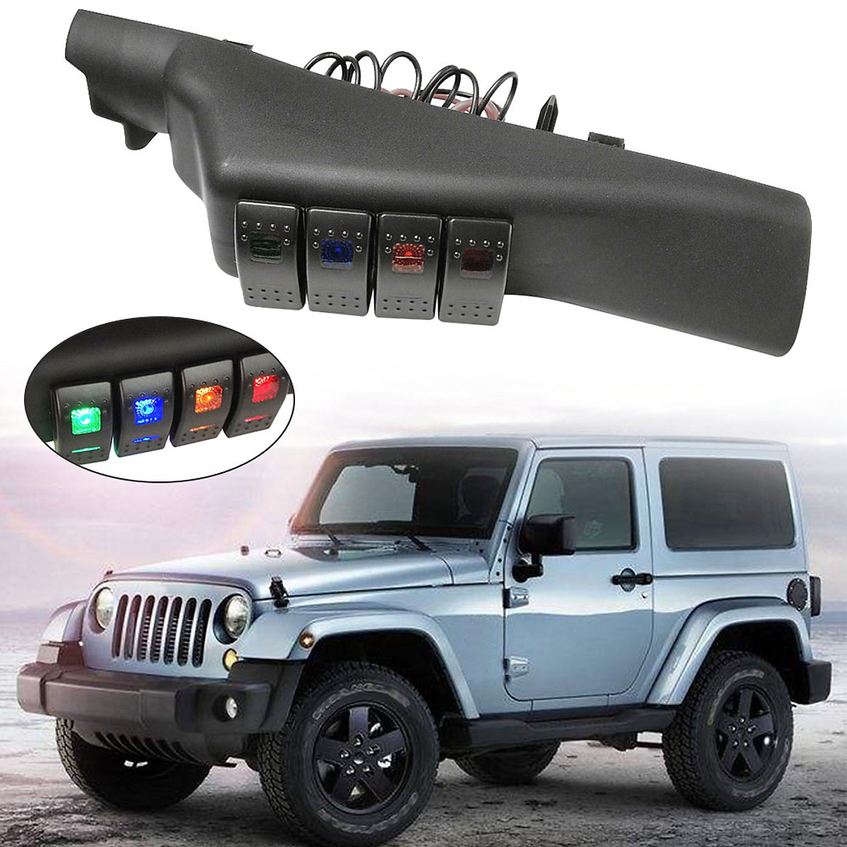 Mua Left Side A-Pillar 4-Switch Panel Power Distribution Control System  Replacement for Jeep Wrangler 2007-2017