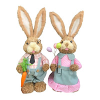 Mua 2Pcs Straw Bunny Figurine Easter Holiday Gifts Easter ...