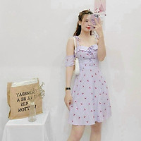 ĐẦM MIDI DÁNG SUÔNG HOA CÚC NỮ TÍM ĐEN TRẮNG  VÁY 2 DÂY ĐŨI MAXI XẺ TÀ HOẠ  TIẾT HOA NHÍ DÁNG DÀI ĐI BIỂN HOT  Lazadavn