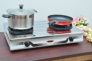 Bếp Gas Dương Rinnai RV-370(SM)N - Bạc Inox - Hàng Chính Hãng