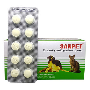 Tẩy Giun Chó Mèo Hanvet Sanpet (1 Vỉ 10 Viên)