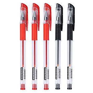 Combo 5 Bút Gel Nước Mini (0.5mm) - 3 Mực Đỏ Và 2 Mực Đen