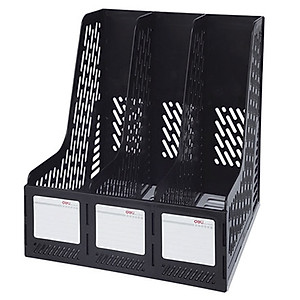 Khay Tài Liệu Nhựa Cứng 3 Ngăn Đứng Deli 9845 - Màu Ngẫu Nhiên