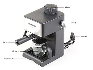 Máy Pha Cà Phê Espresso Tiross TS-621 (4 bar) - Hàng Chính Hãng