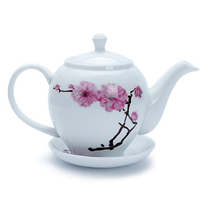 Bộ Bình Trà Hoa Đào Gốm Sứ Bát Tràng T543-H