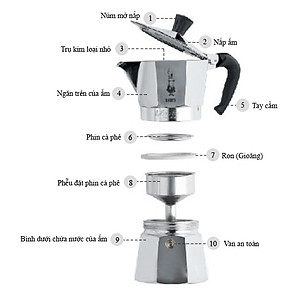 Bình Pha Cà Phê Bialetti Moka 6 Cup 990001163/AP