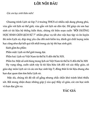 Sách Bồi Dưỡng Học Sinh Giỏi Lịch Sử Lớp 7 (Tái Bản)