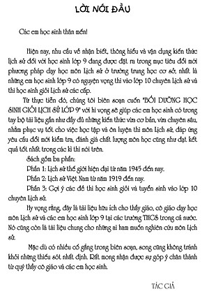 Sách Bồi Dưỡng Học Sinh Giỏi Lịch Sử Lớp 9 (Tái Bản)