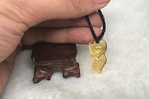 Mặt Dây Chuyền Hồ Ly Pha Lê Vàng