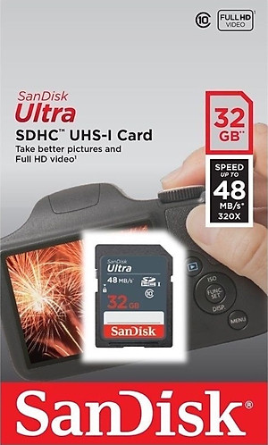 Thẻ Nhớ SD SanDisk Ultra Class 10 32GB - 48MB/s - Hàng Chính Hãng