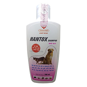 Dầu Tắm Trị Bọ Chét, Ve, Ghẻ, Rận Chó Mèo Hanvet Hantox Hồng (200ml)