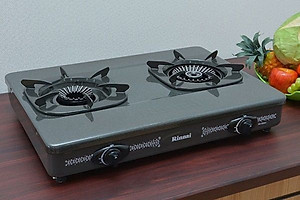 Bếp Ga Dương Đôi Rinnai RV-615Slim(G) - Xám- Hàng Chính hãng