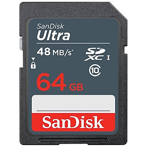 Thẻ Nhớ SD Ultra Sandisk 64GB Class 10 - 48MB/s - Hàng Chính Hãng