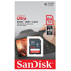 Thẻ Nhớ SD Ultra Sandisk 64GB Class 10 - 48MB/s - Hàng Chính Hãng