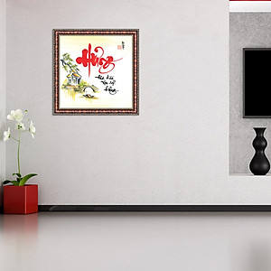 Tranh Thư Pháp GIA HÒA VẠN SỰ HƯNG V44-26 (46 x 46 cm) Thế Giới Tranh Đẹp