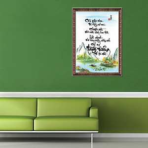 Tranh Thư Pháp TÌNH THƯƠNG ĐỂ LẠI ĐỜI (TP_41X56-6) (41 x 56 cm) Thế Giới Tranh Đẹp