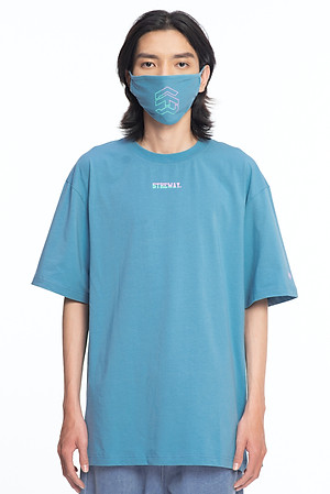 Khẩu Trang 5THEWAY Xanh Dương aka 5THEWAY /two-tone line/ BIG LOGO MASK in REEL WATER
