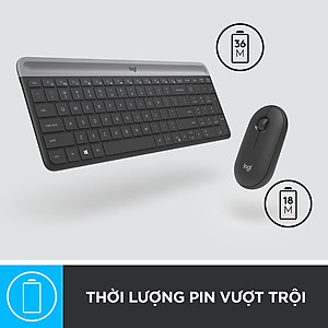Bộ phím chuột không dây logitech MK470 Slim - Hàng Chính Hãng