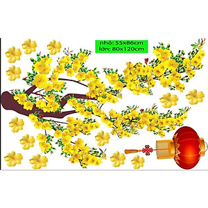 Decal trang trí tết xuân tân sửu - có sẵn keo - decal dán kính trang trì tết PK624