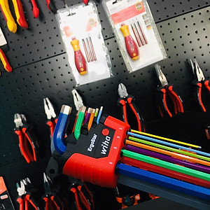 Bộ lục giác đầu bi màu 9 chi tiết Wiha 41483 hệ mét (mã 43849 không hộp)