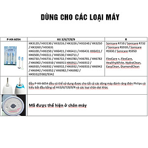Bộ 4 đầu bàn chải đánh răng điện HX-6054A cho máy Philips Sonicare cho răng nhạy cảm HX3, HX6, HX7, HX8, HX9, R, FlexCare +, FlexCare, HealthyWhite, HydroClean, EasyClean, DiamondClean-Cho răng nhạy cảm