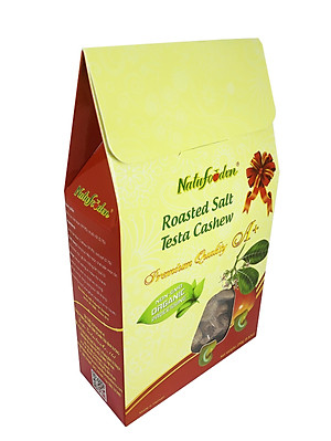 Hạt điều rang muối có vỏ lụa loại 1 | Hộp quà hoa mai 250g | Natufoodvn