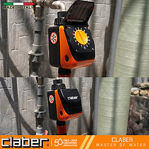 Bộ Hẹn Giờ Tưới Cây Tự Động 15 Kênh Vặn Claber 8419 - Kết Nối Cảm Biến Mưa 