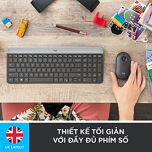 Bộ phím chuột không dây logitech MK470 Slim - Hàng Chính Hãng