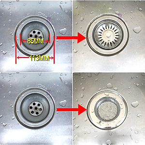 Bộ 02 Miếng Lọc Rác Inox Chặn rác inox Bồn Rửa Chén, Chậu Rửa Bát Cao Cấp Hoàng Gia - Inox 201 Cao Cấp Siêu Bền, Sang Trọng - Kích cỡ size L phù hợp với hầu hết các chậu rửa bát có trên thị trường, giúp chống tắc nghẽn bồn rửa bát