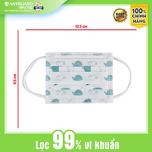 Khẩu Trang Trẻ Em Anyguard Hàn Quốc 3 Lớp Chính Hãng (Cỡ Lớn Cho Bé Dưới 13Tuổi - Hộp 50 Chiếc)-베이비 마스크 - Face Mask For Kids Under 13 yearsold-ISO 9001:2015, ISO 13485:2016, QCVN 01:2017/BTC