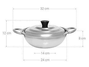 Nồi lẩu inox 1 đáy 22cm Rainy RNL22-1DI4- Hàng chính hãng