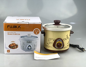 Nồi Kho Cá Thịt,Nấu Chậm,Nấu Cháo ,Chưng Yến 1.5L Fujika KC15 Màu Vàng-Hàng chính hãng