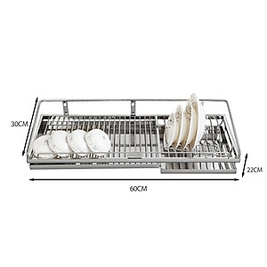 Kệ sóng chén 1 tầng bắt vít có khay inox 304 TOVASHU nhiều kích thước