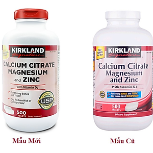 Thực Phẩm Chức Năng Hỗ Trợ Xương Khớp Kirkland Calcium Citrate Magnesium and Zinc With Vitamin D3 Hộp 500 viên - Kirkland Nhập Mỹ