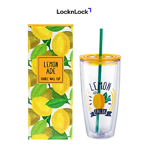 Ly Nhựa Có Ống Hút Lock&Lock HAP507YEL