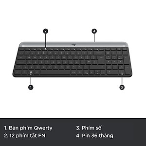 Bộ phím chuột không dây logitech MK470 Slim - Hàng Chính Hãng