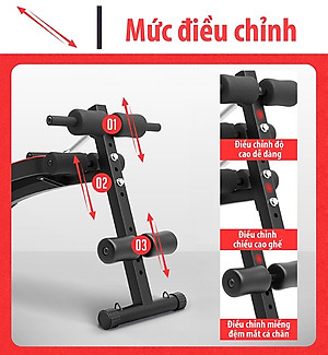Ghế tập bụng cong có chốt gập SIT UP model 119 mới BG (hàng nhập khẩu)