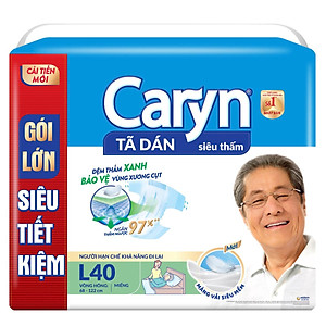 Tã Dán Siêu Thấm Caryn Gói Siêu Tiết Kiệm L40 (40 Miếng)