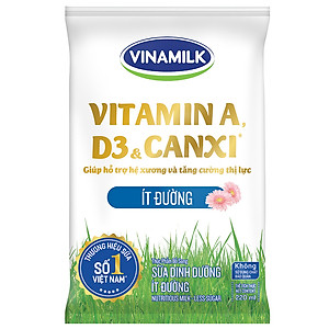 Thùng 48 Bịch Sữa Dinh Dưỡng Vinamilk Ít Đường (220ml / Bịch)